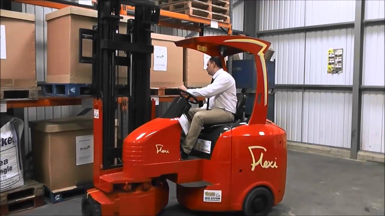 Rent or Buy Narrow Aisle Flexi Forklifts in Northampton, Nottingham, Derby, Warwick, Leicester, Birmingham and across East Midlands, and West Midlands. 